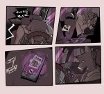 2026 4_panel_comic 5_fingers anthro belt biped black_nose car character_request clothed clothed_anthro clothing comic cute_fangs dialogue digital_drawing_(artwork) digital_media_(artwork) domestic_cat dracks electronics ellipsis english_text fangs felid feline felis fingernails fingers flip_(dracks) fully_clothed fully_clothed_anthro fur grey_body grey_fur hi_res holding_object holding_phone inside inside_car inside_vehicle male mammal motion_lines nails phone phone_call pupils seat_belt sitting slit_pupils solo speech_bubble steering_wheel teeth text vehicle whiskers