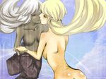  blazblue blonde_hair character_request highres multiple_girls silver_hair tan 