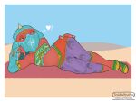  4:3 anthro bedroom_eyes blin_(tloz) bokoblin breath_of_the_wild bulge digital_media_(artwork) fingernails gerudo_outfit half-closed_eyes hi_res horn looking_at_viewer lying male nails narrowed_eyes navel nintendo on_side seductive simple_background solo the_legend_of_zelda timidwithapen 