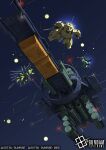  army battle beam_rifle bolinoak_sammahn commentary_request company_name copyright_logo copyright_name copyright_notice energy_beam energy_gun explosion fleet gundam gundam_card_game holding holding_weapon logo mecha mecha_focus missile mobile_suit no_humans official_art palace_athene robot scene_reference science_fiction serike_w space spacecraft sunrise_(company) the_o_(mobile_suit) thrusters titans_(gundam) title war weapon zero_gravity zeta_gundam 