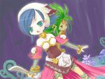  blue_eyes blue_hair bracelet children_of_mana dryad_(seiken_densetsu) green_hair jewelry lots_of_jewelry lowres seiken_densetsu tamber 