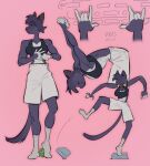 2025 5_fingers anthro artist_name balancing bent_over biped black_clothing black_topwear bottomwear boxing_shorts bra breasts clothed clothed_anthro clothed_female clothing countershade_fur countershade_torso countershading dated digital_drawing_(artwork) digital_media_(artwork) domestic_cat ear_piercing ear_ring facial_piercing felid feline felis female female_anthro fingerless_(marking) fingers footwear front_view fully_clothed fully_clothed_anthro fully_clothed_female fur hair hi_res humanoid_hands looking_aside mammal midriff monotone_background multicolored_body multicolored_fur multiple_piercings multiple_poses muscular muscular_anthro muscular_arms muscular_female navel nose_piercing nose_ring piercing pink_background plantigrade pose purple_body purple_fur purple_hair ring_piercing septum_piercing septum_ring short_hair side_view signature simple_background slim_anthro slim_female socks solo sports_bra standing stretching tail text topwear two_tone_body two_tone_fur underwear vyvs white_body white_bottomwear white_clothing white_countershading white_fur yellow_eyes