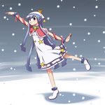 blue_hair christmas ikamusume o3o shinryaku!_ikamusume snow snowing solo tanabe_kyou 
