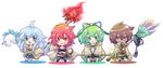  aussa belt blue_eyes blue_hair bow brown_eyes brown_hair chibi coat duel_monster eria fire glasses gloves green_eyes green_hair hiita long_hair pony-tail ponytail red_eyes red_hair short_hair skirt wynn yu-gi-oh! yuu-gi-ou_duel_monsters 