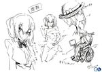  detective female girl lowres sketch tattoo tukimi_duki wheelchair 