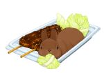  animal commentary_request eating food food_request lettuce lilac_(p-f_easy) looking_at_viewer original rabbit simple_background skewer tray white_background 