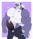  abs andros anthro biceps big_biceps big_muscles big_pecs big_penis bottomwear clothed clothing dragon erection fur furred_tail genitals growth hair hi_res horn makeembig male multi_genitalia multi_horn multi_penis multicolored_body multicolored_fur muscle_growth muscular muscular_anthro muscular_male open_bottomwear open_clothing open_pants pants pecs penis purple_background purple_body purple_skin scalie shirt simple_background solo standing surprise surprised_expression topwear torn_clothing torn_shirt torn_sleeves torn_topwear two_tone_body two_tone_fur veiny_muscles white_clothing white_hair white_shirt white_topwear 