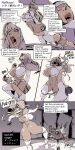  baneroku big_breasts bottomless breasts clothed clothing comic elf female genitals hi_res human humanoid male male/female mammal not_furry pussy 