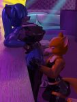  absurd_res anthro canid canine duo fellatio fox fox_mccloud gynomorph gynomorph/male hi_res intersex intersex/male krystal latex male mammal muscular muscular_gynomorph muscular_intersex muscular_male nightclub nintendo oral penile rubber sex star_fox themeshow101 video_games 