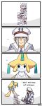  4koma :3 ambiguous_gender comic dialogue digital_creature ellipsis emmet_(pokemon) english_text eye_contact floating fluorart generation_3_pokemon glitch glitch_creature glitch_pok&eacute;mon group hi_res human humanoid humor jirachi legendary_pokemon looking_at_another looking_at_viewer male mammal missingno. nintendo open_mouth open_smile pokemon pokemon_(species) signature simple_background smile text trio video_games 