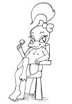  accessory anatid anseriform anthro avian baby_looney_tunes biped bird candy dessert duck feathers female flat_chested food hair_accessory looney_tunes melissa monochrome nipples nude reddragonkan sitting solo traditional_media_(artwork) warner_brothers 