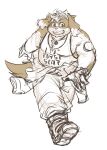  anthro belly boots canid canine canis clothing domestic_dog ellie_saionji eyewear floppy_ears footwear goggles hisaki_(live-a-hero) lifewonders live-a-hero male mammal musclegut pecs shirt sketch solo tank_top topwear video_games 