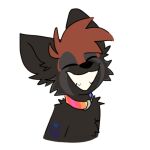  1:1 ailurid alpha_channel anthro big_ears collar dark_body dark_fur female fur hair mammal razumi red_hair red_panda riffen smile solo sticker teeth toothy_smile 