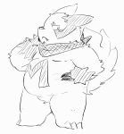  2022 anthro belly biped blush cute_fangs generation_3_pokemon hi_res kemono kipchin_2nd00 nintendo overweight pokemon pokemon_(species) simple_background solo video_games zangoose 