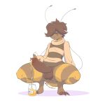  2022 2_toes absurd_res antennae_(anatomy) anthro arthropod arthropod_abdomen balls bee beer_bottle big_penis bodily_fluids bottle bottomless brown_body brown_fur brown_hair butt_from_the_front claws clothed clothing crouching cum feet food foreskin freckles fur genital_fluids genitals glans hair hi_res honey_(food) huge_penis humanoid_genitalia humanoid_penis hymenopteran insect jar male mazus_(tinysmallman) pattern_clothing pattern_sweater pattern_topwear penis signature solo striped_body striped_clothing striped_fur striped_sweater striped_topwear stripes sweater thick_thighs tinysmallman toe_claws toes topwear unusual_bodily_fluids unusual_cum unusual_genital_fluids yellow_body yellow_fur 