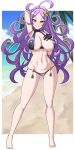  1girl areola_slip ass_visible_through_thighs bangs bare_shoulders bikini black_bikini blush breasts cameltoe cleavage collarbone covered_nipples fate/grand_order fate_(series) full_body highres large_breasts legs long_hair looking_at_viewer muta_poo navel parted_bangs ponytail purple_eyes purple_hair smile solo swimsuit wu_zetian_(fate) wu_zetian_(swimsuit_caster)_(fate) wu_zetian_(swimsuit_caster)_(third_ascension)_(fate) 