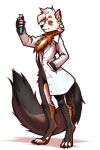  2022 absurd_res ambiguous_gender anthro canid canine digital_media_(artwork) digitigrade feet fingers hair hi_res mammal mykegreywolf simple_background solo standing toes white_hair 