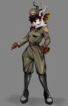  absurd_res anthro boots cervid clothing combat_boots dictator fascism footwear hat headgear headwear hi_res jeffavious male mammal mega_moppa military_cap military_clothing military_uniform mussolini solo uniform 