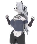  3d_(artwork) 3d_animation alpha_channel animated anthro canid canid_demon canine clothed clothing collar crop_top dancing demon digital_media_(artwork) eyes_closed female hellhound helluva_boss loona_(helluva_boss) loop mammal rogue621 shirt simple_background solo topwear transparent_background 