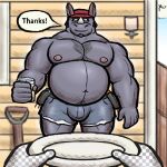  absurd_res alanottaviano anthro barazoku belly extracurricular_activities hi_res male male/male mammal musclegut muscular muscular_male overweight rhinocerotoid richard_(extracurricular_activities) slightly_chubby solo video_games visual_novel 