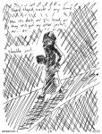  a_story_with_a_known_end cameron_cress clothing coat comic complaining container cross-hatching emsevell english_text footprints hand_in_pocket hatching_(art) hi_res human male mammal night page_number pockets shaded solo text topwear webcomic 