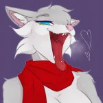  &lt;3 absurd_res anthro bodily_fluids breasts breath canid canine canis female hi_res inner_ear_fluff mammal mouth_shot open_mouth saliva saliva_on_tongue scarf shimon_(artist) solo teeth teeth_visible tongue tongue_out tuft uvula wolf wolf_wolfindeir_(thewolfycreator) 