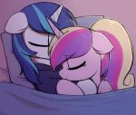  2019 bed bedding blanket blonde_hair blue_hair clothing digital_media_(artwork) duo equid equine eyelashes eyes_closed female feral floppy_ears friendship_is_magic furniture hair hasbro hi_res horn male male/female mammal moozua multicolored_hair my_little_pony pillow pink_body pink_hair princess_cadance_(mlp) purple_hair shining_armor_(mlp) signature sleeping smile two_tone_hair unicorn white_body winged_unicorn wings 