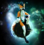  16:9 3d_(artwork) absurd_res anthro blender_(software) bodily_fluids canid canine crying digital_media_(artwork) dream feet fur hair hi_res invalid_tag lil_esp male mammal relaxing rexouium safe_(disambiguation) sitting solo space tears video_games vrchat widescreen 