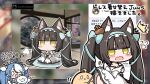  animal_ear_fluff animal_ears aqua_bow azur_lane bangs black_hair blue_hair blunt_bangs blush bow brand_name_imitation chibi crown cushion dress fox_ears fox_girl hair_bow hairband jitome maille-breze_(azur_lane) maille-breze_(sugary_sabbatical)_(azur_lane) manjuu_(azur_lane) mini_crown multicolored_hair nagato_(azur_lane) nagato_(guardian_fox&#039;s_procession)_(azur_lane) nejikirio official_alternate_costume seiza sidelocks sitting stuffed_animal stuffed_toy tearing_up teddy_bear tiara twintails white_dress white_hair zabuton 