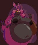  anthro areola belly big_belly big_breasts big_nipples black_areola black_body black_tail breasts chip_at_night dark_areola eyelashes eyeshadow female generation_5_pokemon hi_res holding_bag horn huge_thighs hyper hyper_belly inverted_nipples makeup markings multicolored_body multicolored_tail navel nintendo nipples pink_body pink_tail pokemon pokemon_(species) puffy_nipples purple_body purple_horn purple_tail scolipede solo tail_markings thick_thighs video_games wide_hips yellow_sclera 