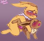  animal_genitalia animal_penis brown_body canine_penis duo eevee eeveelution female female_penetrated feral feral_on_feral generation_1_pokemon genitals hi_res jolteon jolteontravis male male/female male_penetrating male_penetrating_female nintendo penetration penis pokemon pokemon_(species) sex size_difference smaller_female smaller_penetrated video_games yellow_body 