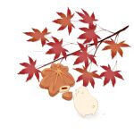  bear chai_(drawingchisanne) commentary_request food food_focus leaf maple_leaf momiji_manjuu no_humans original polar_bear red_bean_paste signature sweets undersized_animal white_background 