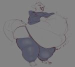  4_fingers 4_toes belly big_belly breath burping clothing expansion feet fingers gryn_vs hyper hyper_belly inflation male mammal monochrome overweight rat_tail rodent rumbling_stomach solo thigh_expansion toes tongue tongue_out vore wardrobe_malfunction 