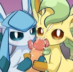  eeveelution fellatio female generation_4_pokemon genitals glaceon group hi_res leafeon male male/female nintendo oral penile penis pokemon pokemon_(species) sateco sex trio video_games 