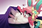  &lt;3 2022 accessory anthro arm_tuft arowell_(gwagwagwa) bed bedding blanket blep blue_body blue_eyes blue_fur blush cute_fangs eeveelution erection exposed eyebrow_through_hair eyebrows fur furniture generation_3_pokemon generation_6_pokemon genitals girly glans gloves_(marking) hair hair_accessory hi_res humanoid_genitalia humanoid_penis hybrid jirachi legendary_pokemon lying male mammal markings nintendo nude on_side peeposleepr penis pink_body pink_eyebrows pink_fur pink_hair pokemon pokemon_(species) presenting presenting_penis question_mark seductive shaded sharp_teeth solo sylveon teeth tongue tongue_out translucent translucent_hair tuft video_games white_body white_fur 