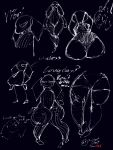  absurd_res anthro big_butt black_background butt clothing female hi_res lagomorph legwear leotard leporid mammal monochrome pattern_clothing pattern_legwear pear-shaped_figure rabbit simple_background solo spotpot_live striped_clothing striped_legwear stripes text thick_thighs vib-ribbon vibri wide_hips 