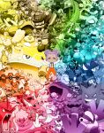  1girl :3 absurdly_detailed_composition absurdres altaria azumarill azurill bellibolt bergmite black_gloves blush braviary bronzong buizel capsakid chewtle clodsire closed_eyes closed_mouth cloyster collared_shirt colorful combee commentary croagunk cryogonal cubchoo cyclizar dark_skin delibird dondozo double_bun dragalge dragonair drednaw drifblim drifloon dudunsparce dudunsparce_(two-segment) dunsparce eelektrik english_commentary espathra eyelashes fingerless_gloves finizen fletchling flittle floatzel forretress froslass gastly gengar glalie glimmet glimmora gloves gogoat golduck greavard gyarados hair_bun hariyama hatenna haunter highres hoppip kirlia klefki larvitar lechonk lokix long_sleeves luvdisc magikarp magnemite magneton magnezone makuhita mareanie mareep marill medicham meditite misdreavus mismagius mole mole_under_eye mole_under_mouth naranja_academy_school_uniform necktie noibat noivern oinkologne oinkologne_(female) oinkologne_(male) on_head orange_necktie orange_pants paldean_tauros paldean_tauros_(combat_breed) paldean_wooper pants pawmi pelipper pokemon pokemon_(creature) pokemon_focus pokemon_on_head pokemon_sv psyduck purple_hair qwilfish revavroom rolycoly rufflet sableye salandit school_uniform shellder shirt shuppet sinksanksockie skiddo skrelp smile snom squawkabilly squawkabilly_(white) surskit suspenders swablu tadbulb tatsugiri tatsugiri_(curly) toxapex v-shaped_eyebrows vaporeon varoom veluza venomoth vespiquen white_shirt wingull 