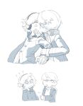  2boys ? ?? @_@ collared_shirt commentary_request greyscale hanamura_yousuke hand_on_another's_face headphones highres jacket kiss kkyagdoyo164972 korean_commentary licking_lips long_sleeves looking_at_another looking_to_the_side male_focus monochrome multiple_boys narukami_yu open_clothes open_jacket persona persona_4 school_uniform shirt short_hair simple_background spiral-only_eyes surprise_kiss surprised tongue tongue_out upper_body white_background wide-eyed yaoi yasogami_school_uniform 