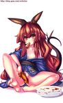  barefoot bottomless dragon_girl dragon_tail feet flat_chest food japanese_clothes kimono long_hair monster_girl nefarian nipple_slip nipples onyxia open_clothes open_kimono orange_eyes red_hair solo tail toe_scrunch very_long_hair warcraft world_of_warcraft 