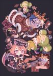  ! !! ... 1boy 2girls ? alt_text animal apple apple_faerie_cookie black_background black_cape black_gloves black_hat black_jacket black_pants black_shirt blue_eyes blue_hair boots brooch brown_pupils bubble_skirt candy_apple_cookie cape card chibi choker closed_mouth clothed_animal collared_shirt colored_eyelashes colored_skin cookie_run cookie_run:_kingdom crown demon_wings dress dress_under_skirt eternal_sugar_cookie eternal_sugar_cookie_(ink_for_a_tragicomedy) eye_print flower food food-themed_hair_ornament frilled_choker frills fruit fur-trimmed_cape fur_trim gingerbread_man gloves gold_crown gradient_eyes green_apple green_boots green_hair green_skirt grey_eyes grey_skin hair_ornament hand_on_own_chin hand_on_own_hip hands_on_own_cheeks hands_on_own_face hat head_wings heart heart-shaped_pupils heterochromia high_heel_boots high_heels holding holding_animal holding_quill holding_rabbit jacket jewelry kanaizu_yh lace-trimmed_skirt lace_trim lock long_sleeves medium_dress miniskirt multicolored_eyes multicolored_hair multiple_girls multiple_wings official_alternate_costume open_clothes open_jacket orange_boots orange_eyes orange_hair pants pink_flower pink_rose playing_card pom_pom_(clothes) poster_(object) purple_eyes quill rabbit red_cape red_skirt rose scar scar_across_eye scar_on_face scroll shadow_milk_cookie shadow_milk_cookie_(an_ad-lib_ending) shirt short_hair simple_background skirt smile snake speech_bubble spoken_ellipsis spoken_exclamation_mark spoken_question_mark stab striped_clothes striped_skirt sword symbol-shaped_pupils tarot tarot_card two-tone_hair vertical-striped_clothes vertical-striped_skirt weapon white_boots white_dress white_eyeshadow white_hair white_rabbit_(animal) white_wings white_wrist_cuffs wings wrist_cuffs 