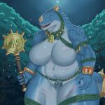  absurd_res anthro big_breasts blue_body bone breasts claws crossgender curvy_figure female goldcrustedchicken hi_res jewelry jungle kroxigor lizardman_(warhammer_fantasy) looking_at_viewer melee_weapon mtf_crossgender multicolored_body muscular muscular_female nakai_the_wanderer night nude open_mouth scales scalie scar skull slightly_chubby solo teeth thick_thighs total_war:_warhammer two_tone_body video_games voluptuous warhammer_(franchise) warhammer_fantasy weapon wide_hips yellow_eyes 