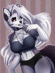  anthro boss canid canid_demon canine canis demon female hell hellhound helluva_boss hi_res loona loona_(helluva_boss) mammal pentagram solo volodyanocturne wolf 