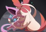  absurd_res ambiguous_gender blush bodily_fluids bound draining duo eeveelution espeon eyes_closed forced forced_kiss generation_2_pokemon generation_6_pokemon hi_res khaki_leaf kissing nintendo pokemon pokemon_(species) questionable_consent sylveon tears video_games 