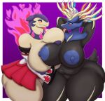  anthro areola big_areola big_breasts big_butt blush breasts butt cervid duo female female/female generation_6_pokemon genitals groping_breasts hi_res hisuian_form hisuian_typhlosion legendary_pokemon mammal nintendo pokemon pokemon_(species) pussy regional_form_(pokemon) shrine_maiden thick_thighs tongue tongue_out video_games wide_hips xerneas zieis 