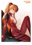  1girl absurdres bangs blue_eyes bodysuit breasts closed_mouth evangelion:_3.0_you_can_(not)_redo hairpods highres interface_headset knee_up legs long_hair long_legs looking_at_viewer looking_to_the_side neon_genesis_evangelion orange_hair pilot_suit plugsuit rebuild_of_evangelion red_bodysuit scan shiny shiny_skin siino sitting small_breasts solo souryuu_asuka_langley thighs torn_bodysuit torn_clothes twintails two_side_up 