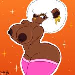  absurd_res afro anthro breasts colty8 ear_piercing ear_ring felid female hi_res katia_(colty8) lion lipstick makeup mammal pantherine piercing ring_piercing solo 