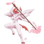  absol absurd_res action_pose anthro breasts cloudyday female generation_3_pokemon genitals hi_res horn mega_absol mega_evolution navel navel_piercing nintendo nipples nude piercing pokemon pokemon_(species) pose pussy rose_duskclaw shiny_pokemon staff video_games weapon wings 