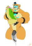  2022 animatronic anthro armband biceps big_dildo bodily_fluids bow_tie charcoalwaffle26 claws clothed clothing cum cum_in_clothing cum_in_underwear cum_through_clothing cum_through_thong cum_through_underwear dildo ear_piercing ear_ring erection erection_under_clothing eyebrows facial_markings five_nights_at_freddy&#039;s five_nights_at_freddy&#039;s:_security_breach genital_fluids genital_piercing genitals glamrock_freddy_(fnaf) hat head_markings headgear headwear hi_res holding_dildo holding_object holding_sex_toy huge_dildo huge_thighs humanoid_genitalia humanoid_penis machine male mammal markings montgomery_gator_(fnaf) muscular muscular_anthro muscular_male pecs penis penis_piercing piercing prince_albert_piercing ring_piercing robot scottgames sex_toy simple_background smile solo spiked_armband spiked_penis spikes spikes_(anatomy) standing teeth thick_dildo thick_thighs thong top_hat translucent translucent_clothing translucent_thong translucent_underwear underwear ursid vein video_games wet wet_clothing wet_thong wet_underwear white_background 