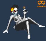  2020 accessory animatronic anthro avian bird black_body black_sclera bodypaint candle catrina_toy_chica chicken cupcake day_of_the_dead digital_drawing_(artwork) digital_media_(artwork) face_paint feathers female fire five_nights_at_freddy&#039;s five_nights_at_freddy&#039;s_2 five_nights_at_freddy&#039;s_ar flower flower_in_hair food galliform gallus_(genus) genitals hair hair_accessory hi_res holding_plate machine nipples phasianid plant pupils pussy red_pupils robot scottgames simple_background skull_accessory smile solo tail_feathers toy_chica_(fnaf) video_games white_pupils zhenai 