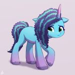 2022 blue_body blue_hair blue_tail bodily_fluids crying digital_media_(artwork) equid equine female feral freckles green_eyes hair hasbro hi_res hooves horn luminousdazzle mammal misty_(g5) mlp_g5 multicolored_hair my_little_pony sad solo tears two_tone_hair two_tone_tail unicorn unicorn_horn 
